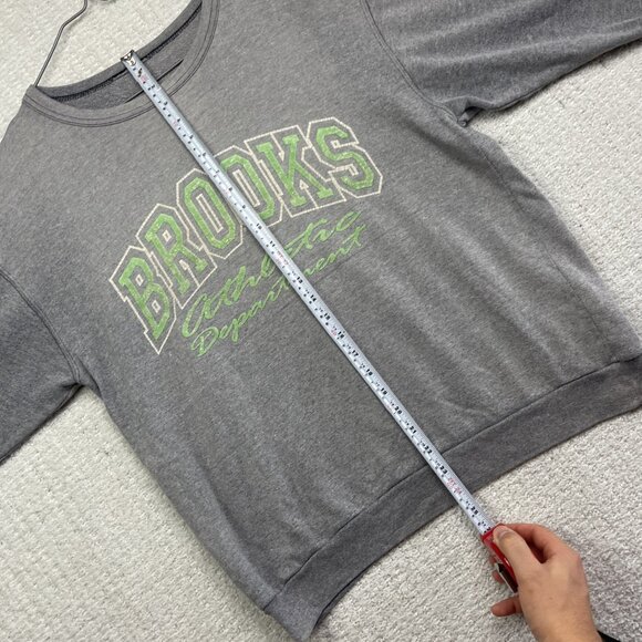 Vintage 90s Brooks Athletic Grey Sweatshirt Retro Pullover College Style Read - Picture 8 of 14